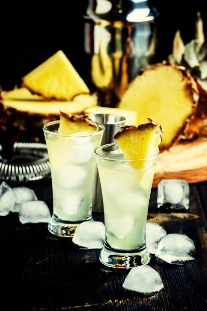 istock Alcoholic cocktail with pineapple juice, absinthe and ice 647644122