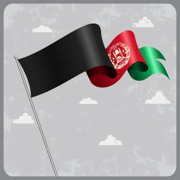 Vector illustration of Afghanistan wavy flag. Vector illustration.