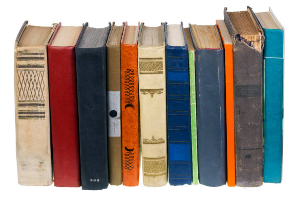istock The ancient old decrepit forgotten books concept. Isolated on white 647653092