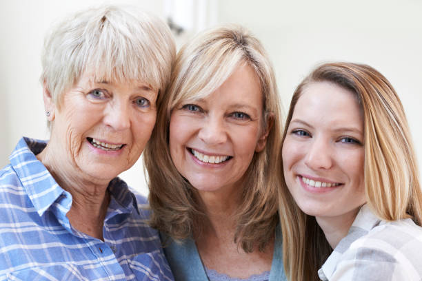 Female Multi Generation Portrait At Home