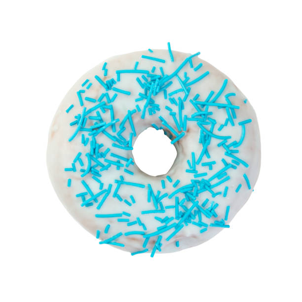 istock Donut with glaze and blue sprinkles 647660442