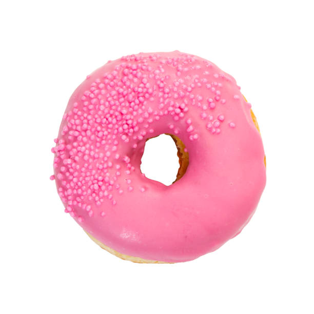 istock Donut with pink glaze and sprinkles 647660544