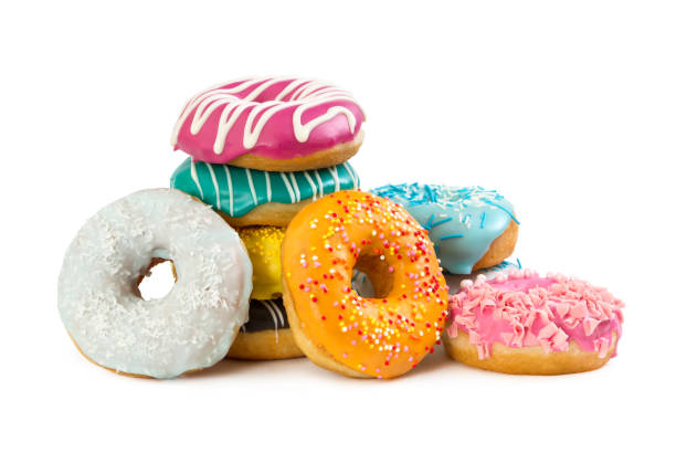 다양 한 다채로운 도넛 - nobody sugar horizontal yellow 뉴스 사진 이미지