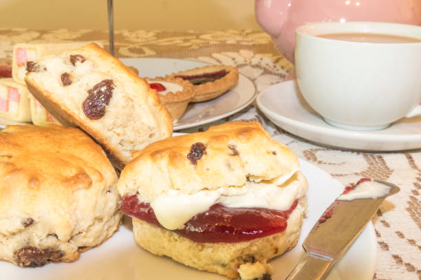istock British Afternoon Tea With Cream Scones 647664180