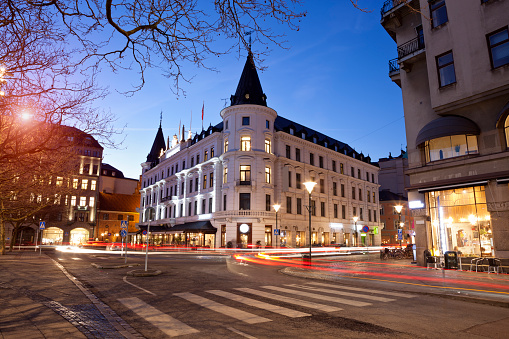 View of beautiful night scene in Malmo, Sweden