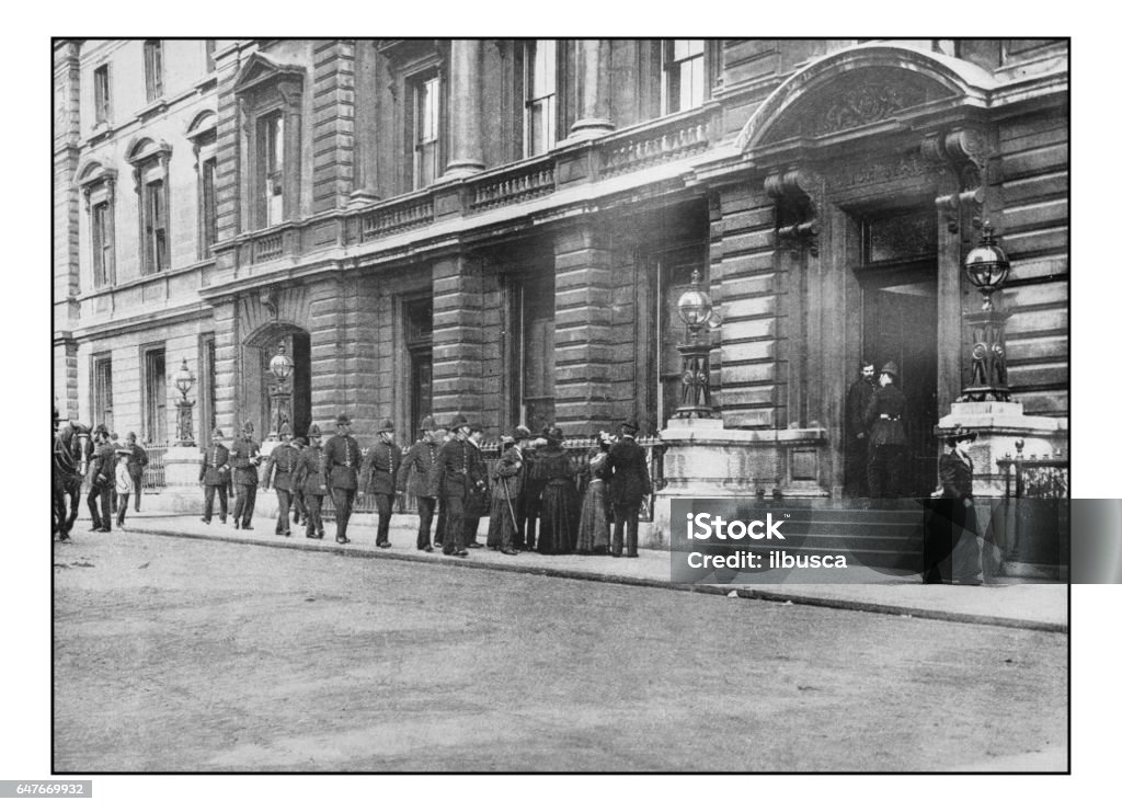 Antique London's photographs: Metropolitan Policemen going on duty Police Force stock illustration