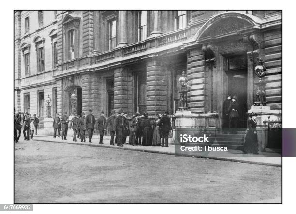 Antique Londons Photographs Metropolitan Policemen Going On Duty Stock Illustration - Download Image Now