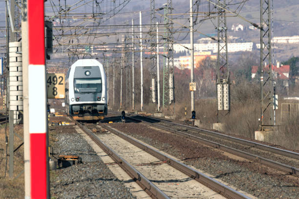 istock Railway Station with trains and tracks 647680038