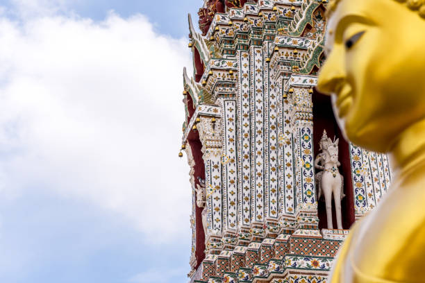 istock Thai buddha statue in buddhism religion located at Thai temple (Wat Thai) for a worship 647680728