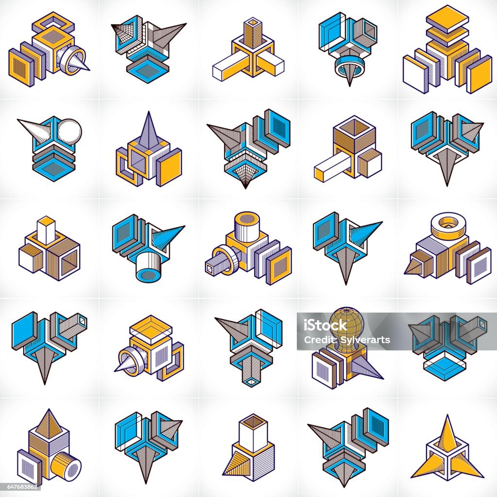 Simple Engineering Vector Engineering Constructions Collection Abstract Vectors Set Stock ...