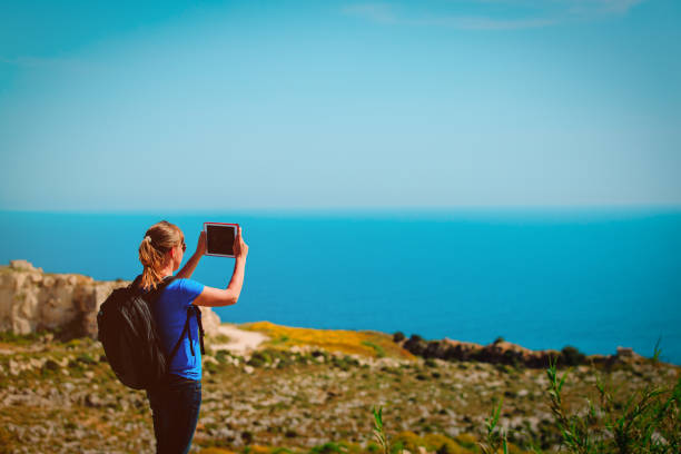 istock young tourist making photo using touch pad, travel concept 647688632
