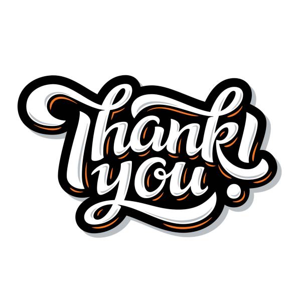 'Thank You' hand lettering Hand drawn vector calligraphy thank you stock illustrations