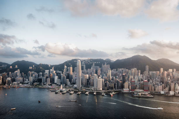 istock Hong Kong Victoria Harbor from Air 647698860