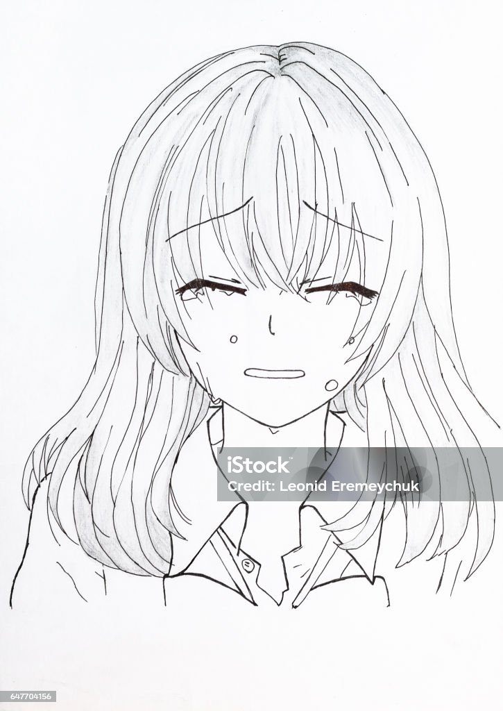 Drawing In The Style Of Anime Picture Of A Girl In The Picture In The Style  Of Japanese Anime Stock Illustration - Download Image Now - iStock