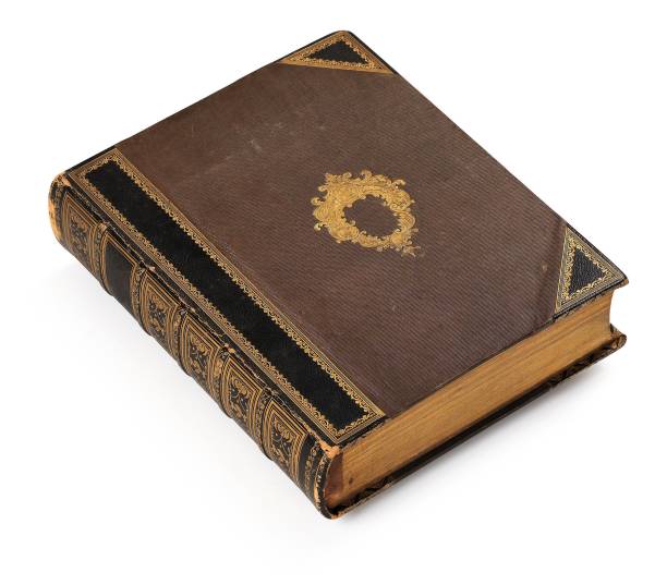 old books with vintage bindings and beautiful gilded leather book covers