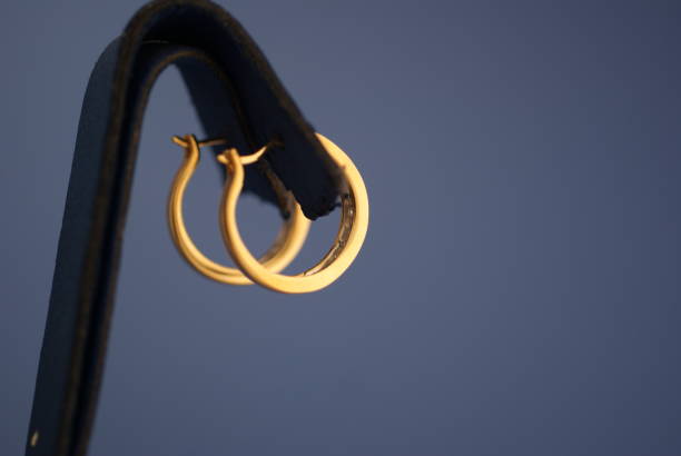 Gold hoop earrings studded with diamonds