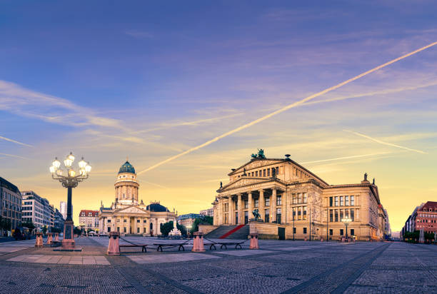 istock Gendarmenmarkt in Berlin on a sunset, panoramic image 647707604