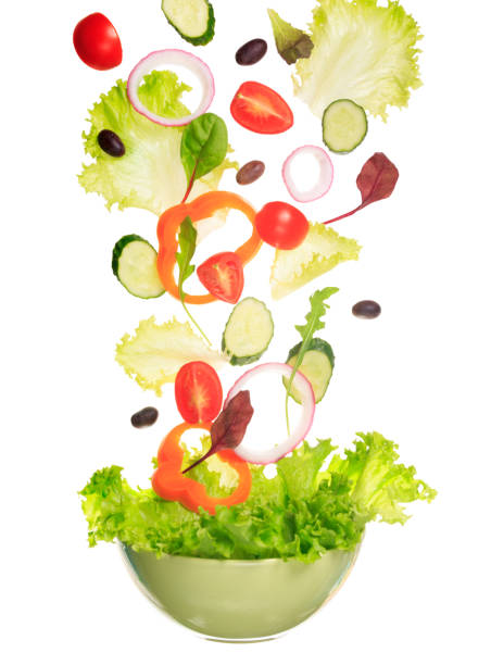 istock Salad flying to the bowl 647714666