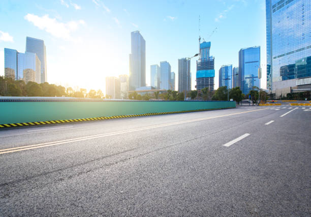 istock Financial center beside the road 647719044