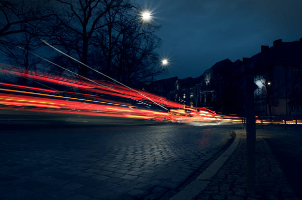 istock Abstract wallpaper shows city traffic at night 647722016
