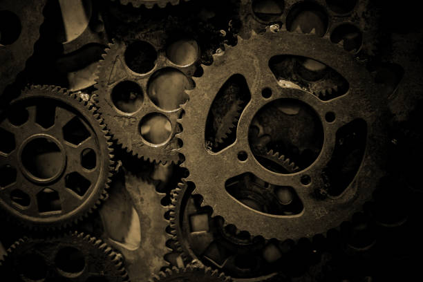 istock Large cog wheels in the motor 647722070