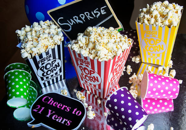 istock Surprise twenty first birthday party with popcorn 647725680