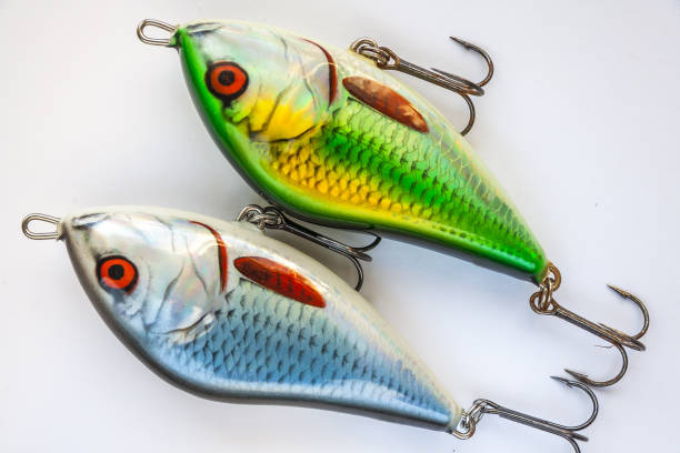istock Lures for pike fishing on white 647728122