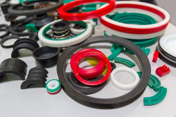 Various rubber products stock photo