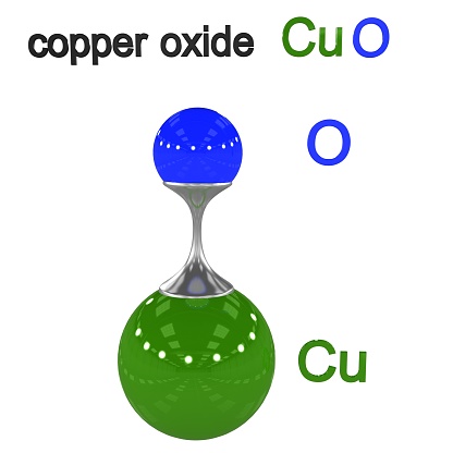 molecule copper oxide, 3D illustration
