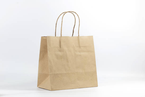istock Paper shopping bag on white background 647768612