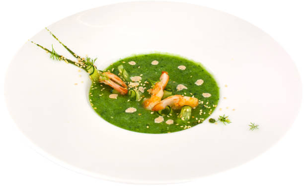 istock soup puree of spinach with shrimp on white background 647769938