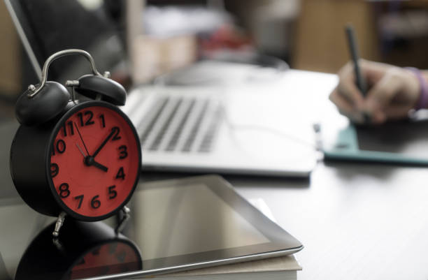 istock Freelance graphic designer is worker on his deadline job 647770412