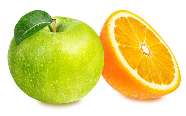 istock apples and orange fruits isolated on white 647776116