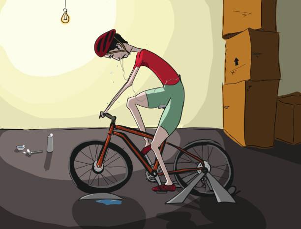 Bike training vector art illustration