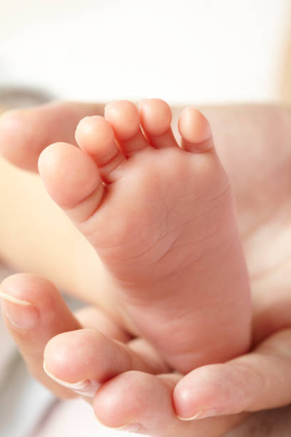 istock Japanese man baby's feet 647786632
