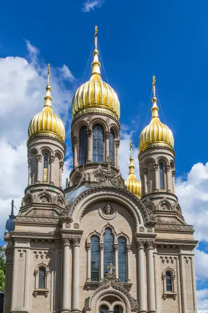 famous russian orthodox church at the Neroberg in Wiesbaden, Germany