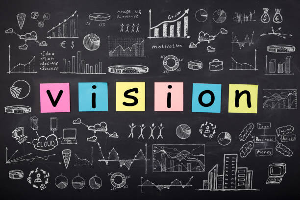 istock Business concept - sketch with schemes and graphs on chalkboard 647787248