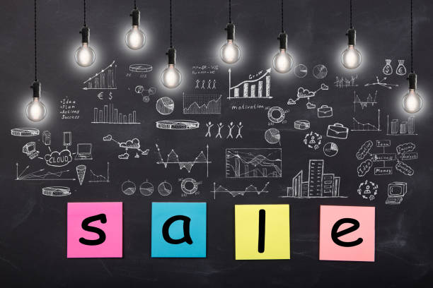 istock Business concept - sketch with schemes and graphs on chalkboard 647788394