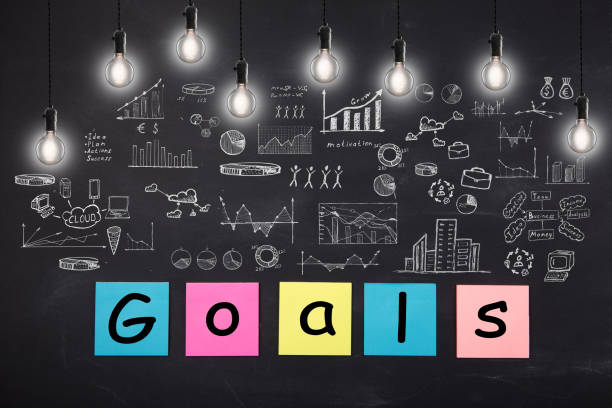 istock Business concept - sketch with schemes and graphs on chalkboard 647791094