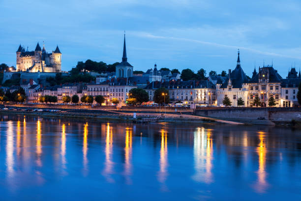 istock Panorama of Saumur at night 647794506