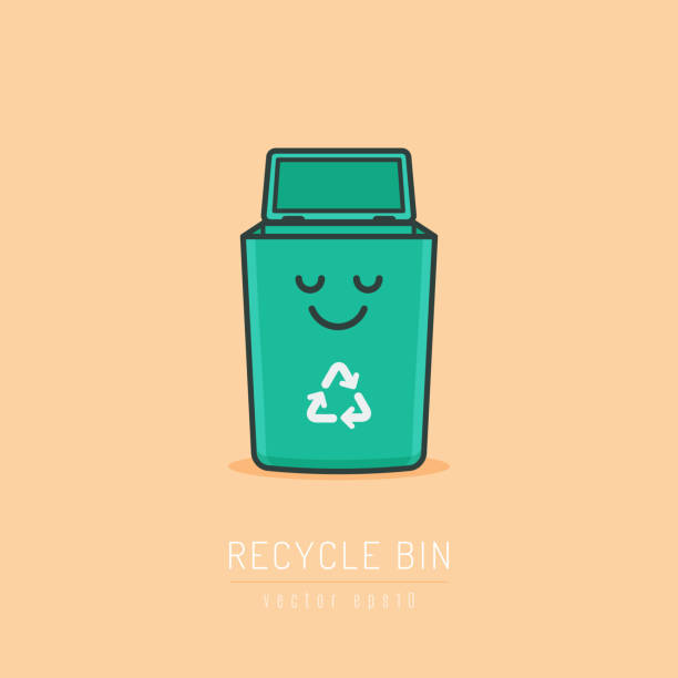 illustrations, cliparts, dessins animés et icônes de poubelle de recyclage - poubelles