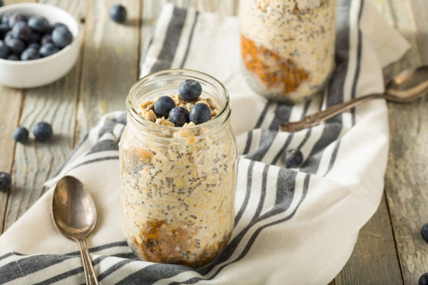 istock Healthy Homemade Overnight Oats Oatmeal 647798302