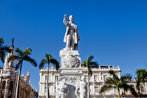Havana, Cuba - December 11, 2016: Monument of Jose Marti in the Central Park in Havana, Cuba