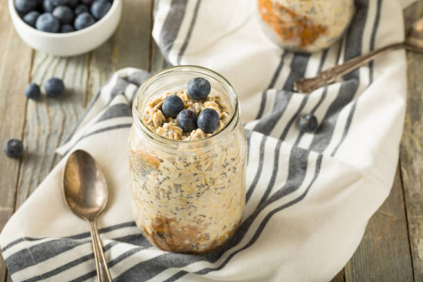 istock Healthy Homemade Overnight Oats Oatmeal 647802466