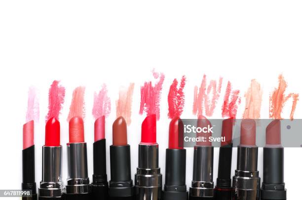 Set Of Colorful Lipsticks Stock Photo - Download Image Now - Lipstick, Collection, Color Swatch