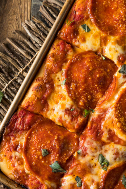 istock Homemade Pepperoni Sicilian Pan Pizza 647815718