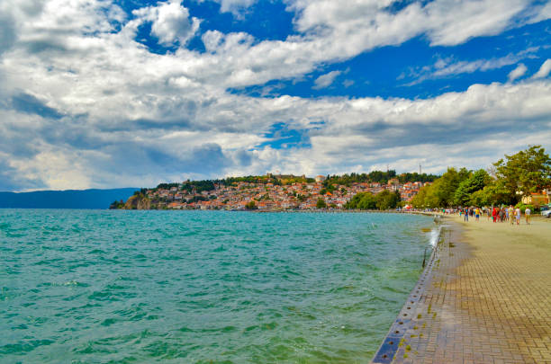 Ohrid Lake in Macedonia is one of Europe's deepest and oldest lakes, preserving a unique aquatic ecosystem that is of worldwide importance, with more than 200 endemic species.