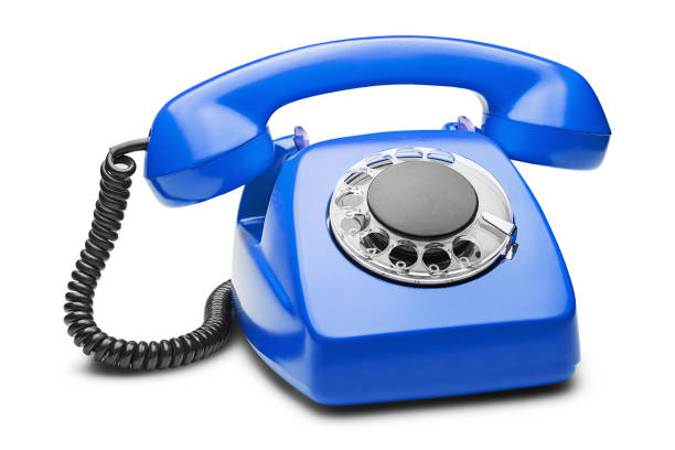 istock landline blue  phone on a isolated white background 647823790