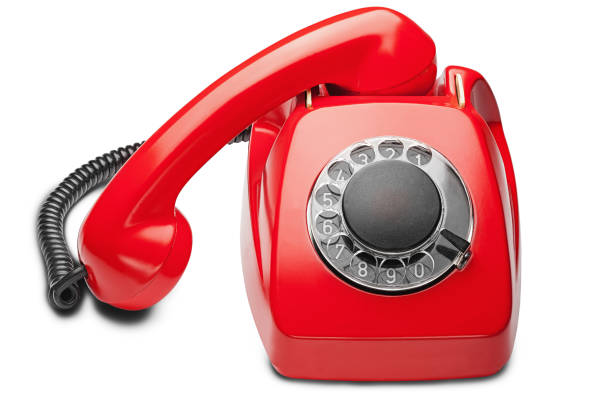 istock landline red  phone on a isolated white background 647823802