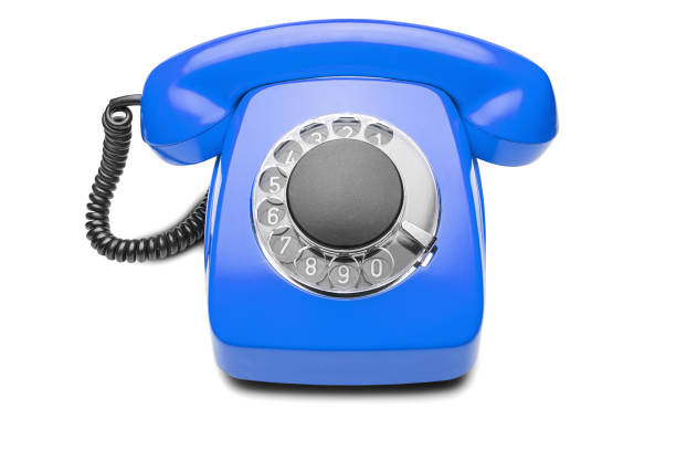 istock landline blue  phone on a isolated white background 647823816
